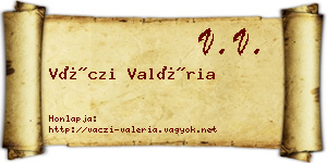 Váczi Valéria névjegykártya
